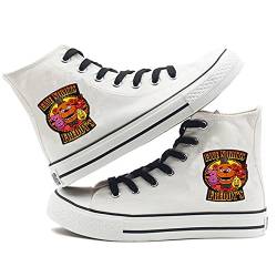 Five Nights Game Canvas Schuhe FNAF Cosplay Sneakers Horrorspiel Unisex Turnschuhe Schuhe Graffiti Casual High Top Schuhe von Jilijia