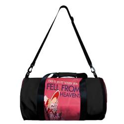 Hazbin Hotel Anime Zylinder Sporttasche Angel Dust/Alastor/Charlie Morningstar Cartoon 3D Gedruckt Reisetasche Handtaschen Gym Fitness Tasche Duffle Bag, Lucifer Morningstar, 49x26x26cm von Jilijia