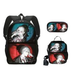 Jilijia Anime Oshi No Ko Rucksack 3-teiliges Schulranzen-Set Cartoon Gedruckt Mode Rucksack Mittagessen Tasche Federmäppchen für Jungen und Mädchen Weihnachten Geburtstag Geschenke, Typ 8, von Jilijia