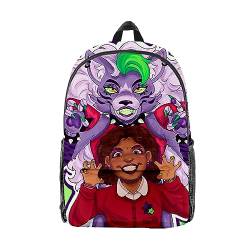 Jilijia FNAF 3D-gedruckter Teenager-Schulrucksack für Jungen und Mädchen, Fünf-Nächte-Spiel-Cartoon-Rucksack, Outdoor-Reiserucksack, wasserdichte Tasche, Typ 2, 28*47CM von Jilijia