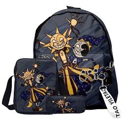 Jilijia FNAF Rucksack 3-teilig Five Nights Game Schulranzen 3D gedruckt Schultertasche Federtasche für Jungen und Mädchen Weihnachten Geburtstag Geschenke von Jilijia