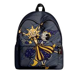 Jilijia FNAF Rucksack Sundrop Moondrop 3D Gedruckt Teenager Schulrucksack für Jungen Mädchen Spiel Cartoon Rucksack Outdoor Reiserucksack Wasserdichte Tasche, Typ 1, 30x17x40cm von Jilijia