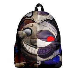 Jilijia FNAF Rucksack Sundrop Moondrop 3D Gedruckt Teenager Schulrucksack für Jungen Mädchen Spiel Cartoon Rucksack Outdoor Reiserucksack Wasserdichte Tasche, Typ 14, 30x17x40cm von Jilijia