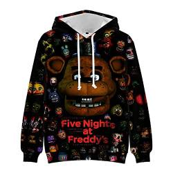 Jilijia Five Night Game Hoodie 3D Pullover Sweatshirt Comic Gedruckt Kordelzug Hoodie für Weihnachten Freunde Familie Thanksgiving Geburtstagsgeschenke (FNAF Kostüm) von Jilijia