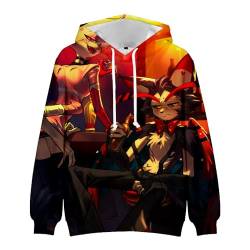 Jilijia Hazbin Hotel Hoodie 3D Druck Streetwear für Damen Herren Cartoon Cosplay Langarm Sweatshirt Kapuzenpullover, Typ 3, 4X-Large von Jilijia