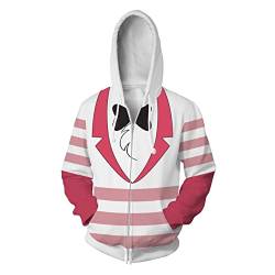 Jilijia Hazbin Hotel Hoodie Jacke Alastor/Angel Dust Cosplay Kostüme Anime 3D Printed Zip Up Cardigan Hooded Sweatshirt Mantel für Unisex, Typ 3, M von Jilijia