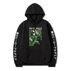 My Hero Academia Hoodie Asui Tsuyu Pullover Sweatshirt Gedruckt Einfarbig Mode Freizeit Hoodie für Freunde Familie Geburtstag Geschenke (MHA Kostüm), Asui Tsuyu/Schwarz, S von Jilijia