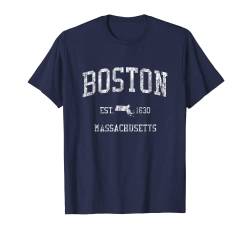 Boston T-Shirt Vintage Sports Design Boston Massachusetts MA von Jim Shorts