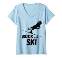 Damen Lustiger Ski Spruch | Bock auf Ski Skifahrer | Apres-Ski T-Shirt mit V-Ausschnitt von Jimbeels