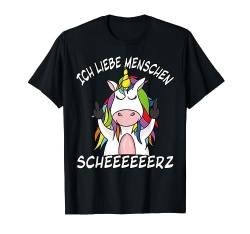 Ich liebe Menschen | Böses Misanthrop Einhorn | Sarkasmus T-Shirt von Jimbeels