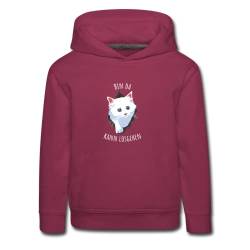 Jimbeels Bin da kann losgehen Kinder Hoodie Kätzchen Lustiger Party Spruch für Mädchen und Jungen Katze Kapuzenpullover mit weißem Kater von Jimbeels