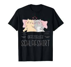 Offizielles Schlafshirt | Pyjama | Pärchen Katzen Spruch T-Shirt von Jimbeels