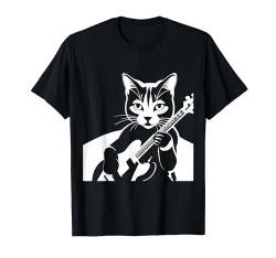 Schreiende Katze Musiker spielt E-Gitarre T-Shirt von Jimbeels