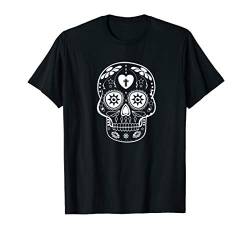Mexikanischer Zuckerschädel Dia de los Muertos Volkskunst T-Shirt von Jimmo Designs