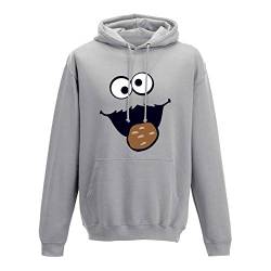 Jimmys Textilfactory Hoodie Krümelmonster Kekse Karneval Fasching Kostüm Sesamstraße Herren XS - 5XL Verkleidung Gruppen-Kostüm Rosenmontag Party Feier, Größe:5XL, Farbe:grau von Jimmys Textilfactory