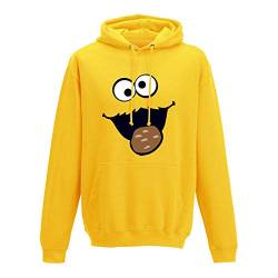 Jimmys Textilfactory Hoodie Krümelmonster Kekse Karneval Fasching Kostüm Sesamstraße Herren XS - 5XL Verkleidung Gruppen-Kostüm Rosenmontag Party Feier, Größe:L, Farbe:gelb von Jimmys Textilfactory