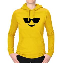 Jimmys Textilfactory Hoodie mit 1 von 36 Comic Gesichtern zur Auswahl Gruppenkostüm XS-3XL Karneval Fasching Verkleidung Emotion Funshirt Geschenk, Logo:cool Sonnenbrille, Größe: XL von Jimmys Textilfactory