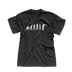 T-Shirt Evolution Jäger Sportschütze Jagd Schützenverein 13 Farben Herren XS-5XL Schießen Sport Olypmia Schützenbund BDS BDMP, Größe:5XL, Farbe:schwarz - Logo Weiss von Jimmys Textilfactory