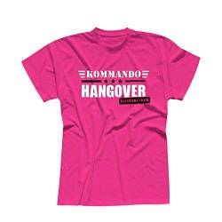T-Shirt Kommando Hangover Elitetrinker JGA Party feiern 13 Farben Herren XS-5XL Karneval Gruppen Outfit Partyurlaub Verein Reise Malle, Größenauswahl:XL, Farbauswahl:pink - Logo Weiss von Jimmys Textilfactory