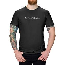 T-Shirt #Querdenker Querdenker selbstbestimmt Anders Denken 13 Farben XS-5XL Innovation innovativ Visionär Vision originell Ansicht, Farbe:schwarz, Größe:L von Jimmys Textilfactory
