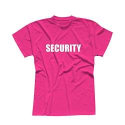 T-Shirt Security Sicherheitsdienst Party Sicherheit 13 Farben Herren XS - 5XL Türsteher Verkleidung Kostüm feiern Malle Karneval Fasching, Größe:5XL, Farbe:pink - Logo Weiss von Jimmys Textilfactory