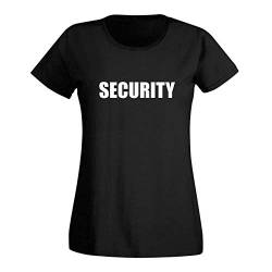 T-Shirt Security Sicherheitsdienst Party Sicherheit 15 Farben Damen XS - 3XL Türsteher Verkleidung Kostüm feiern Malle Karneval Fasching, Größe:M, Farbe:schwarz - Logo Weiss von Jimmys Textilfactory