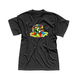 T-Shirt Sheldon Würfel Big Bang Theory 80er Cube Nerd 13 Farben Herren XS-5XL Rätsel Puzzle Logik Geduldspiel Retro-Shirt Vintage Style, Größe:XL, Farbe:schwarz von Jimmys Textilfactory