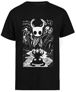 Ghost Knight Graphic Art Hollow Knight Lustiges Spiel Schwarzes T-Shirt Mit Kurzen Ärmeln Für Herren von Jinbetee