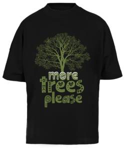 More Trees Please 2022 Schwarzes Baggy Tee Unisex-T-Shirt in Übergröße von Jinbetee