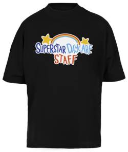 Superstar Daycare Staff Schwarzes Baggy Tee Unisex-T-Shirt in Übergröße von Jinbetee