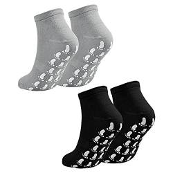 Jinlaili 2 Paar Anti-Rutsch-Socken Yoga Socken, Rutschfeste Socken für Damen Männer, Yoga Pilates Socken, Antirutsch Sportsocken Baumwolle für Sport Yoga Pilates Gymnastik Trampolin, UK 4-9/ EU 37-42 von Jinlaili