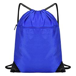 Jinlaili Turnbeutel Wasserdicht, Oxford Sportbeutel, Kordelzug Tasche, Gym Bag Hipster, Kordelzug Rucksack, Kordelzugbeutel, Fußballtasche, Stofftasche, Tunnelzug Gymsack für Damen und Herren (Blau) von Jinlaili