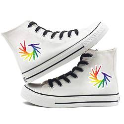 Homosexuell Stolz Schuhe High Top Turnschuhe LGBT Rainbow Classic Casual Canvas Schuhe mit Klettverschluss für Frauen Männer von Jinlin