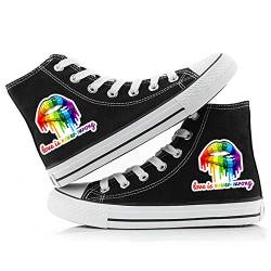 Homosexuell Stolz Schuhe High Top Turnschuhe LGBT Rainbow Classic Casual Canvas Schuhe mit Klettverschluss für Frauen Männer von Jinlin