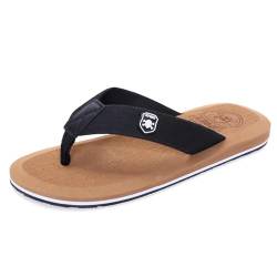 Jinsha Männer Flip Flops Sommer Erwachsene Flip Flops Strand & Pool Schuhe（Black brown 42） von Jinsha