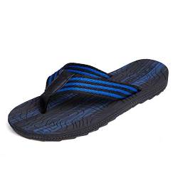 Jinsha Männer Flip Flops Sommer Erwachsene Flip Flops Strand & Pool Schuhe（G/Black blue 40） von Jinsha