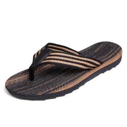 Jinsha Männer Flip Flops Sommer Erwachsene Flip Flops Strand & Pool Schuhe（G/Black brown 44） von Jinsha