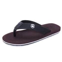 Jinsha Männer Flip Flops Sommer Erwachsene Flip Flops Strand & Pool Schuhe（brown 41） von Jinsha