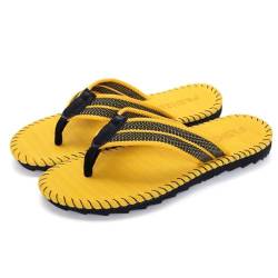 Jinsha Männer Flip Flops Sommer Erwachsene Flip Flops Strand & Pool Schuhe（yellow 43） von Jinsha