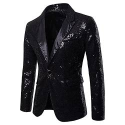 Jinwruny Blazer Mantel Herren Glitzer Sakko Slim Fit Anzug Business Anzugjacke Party Abend Kostüm Männer Outwear Fasching Blazer Jacke Herrenanzug von Jinwruny