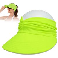 Jioson Sonnenhut Sonnenhüte Damen Sommer Hüte mit Pferdeschwanz gelb (Sommerhut Breite Krempe Outdoor, 1-St., 1-st) UV-Schutz Sonnenblende atmungsaktivem von Jioson