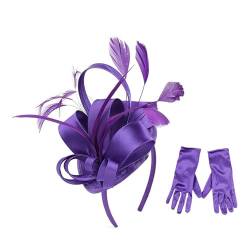 Fascinator Hüte Fascinator Blumen Stirnband Federn Party Hochzeit Haarspangen Für Damen Fascinator Blumen Mesh Federn Stirnband von Jiqoe