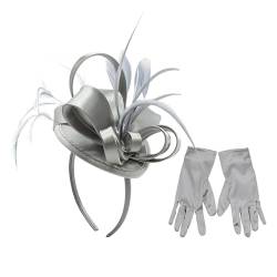 Fascinator Hüte Fascinator Blumen Stirnband Federn Party Hochzeit Haarspangen Für Damen Fascinator Blumen Mesh Federn Stirnband von Jiqoe