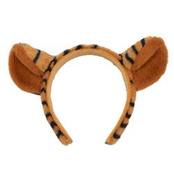 Frauen Tiger Stirnbänder Cartoon Tierohren Haarbänder Tiger Haarreifen Lustiges Stirnband Party Dekoration Tiger Haarreifen Plüsch Haarband von Jiqoe