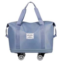 Jiqoe Faltbare Gepäcktasche, erweiterbar, Rolltasche mit Rolltuch, Trocken-Nass-Trennung, große Kapazität, Wochenendtasche, faltbare Gepäcktasche, a von Jiqoe