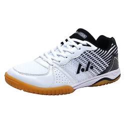 JiuQing Herren Tischtennis-Schuhe Pingpong-Badminton-Turnschuhe Weicher Boden Atmungsaktive Indoor-Fitness-Trainingsschuhe,Schwarz,37 EU von JiuQing