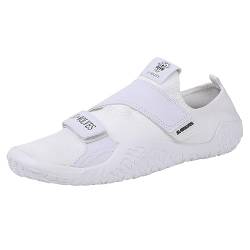 JiuQing Kreuzheben-Schuhe Für Herren Damen Für Kniebeugen Gewichtheben Für Fitnessstudio Cross-Trainer Sneaker Barfuß Für Drinnen Und Draußen,Weiß,43 EU von JiuQing