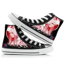 Darling in The FRANXX Canvas Schuhe Anime Merch Cosplay Schuhe High Top Paar Doodle Schuhe Mode Turnschuhe Casual Sneakers für Herren Damen, Typ 7, 42.5 EU von Jiumaocleu