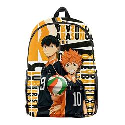 Jiumaocleu Haikyuu Schulrucksack, Anime Rucksack Schultaschen für Mädchen Jungen Spielfans Geschenke, Student Bookbag Reiserucksack Casual Daypacks Freizeittasche von Jiumaocleu