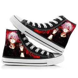 Jiumaocleu Tokyo Ghoul Canvas Schuhe Anime Merch Cosplay Schuhe High Top Paar Doodle Schuhe Mode Turnschuhe Casual Sneakers für Herren Damen Teenager, Typ 3, 42.5 EU von Jiumaocleu